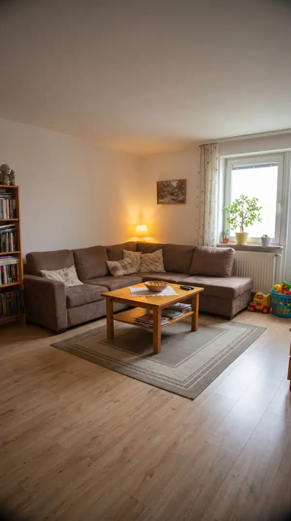 AI keyframe: reframed living-room plate, empty room, 9:16 vertical