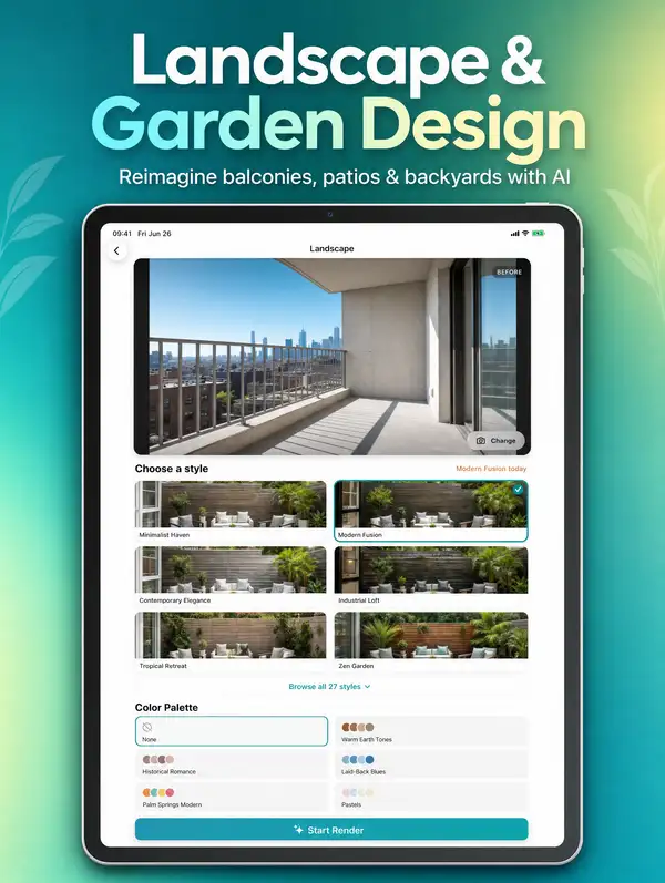 iPad — landscape & garden