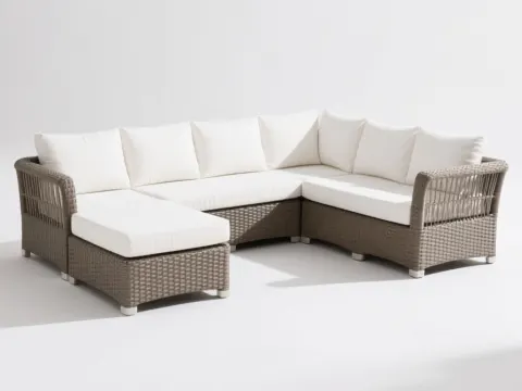 AI-generated outdoor sofa product photo