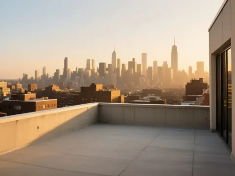AI-generated rooftop terrace demo photo